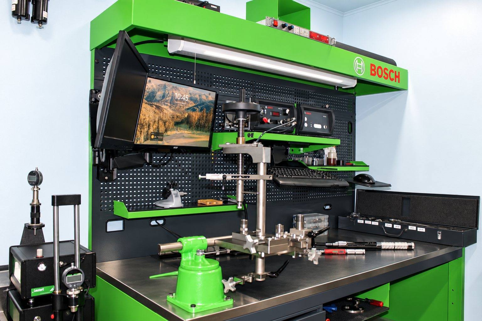 Bosch diesel injector test bench at Diesel Continental, Bosch Diesel Center Orlando